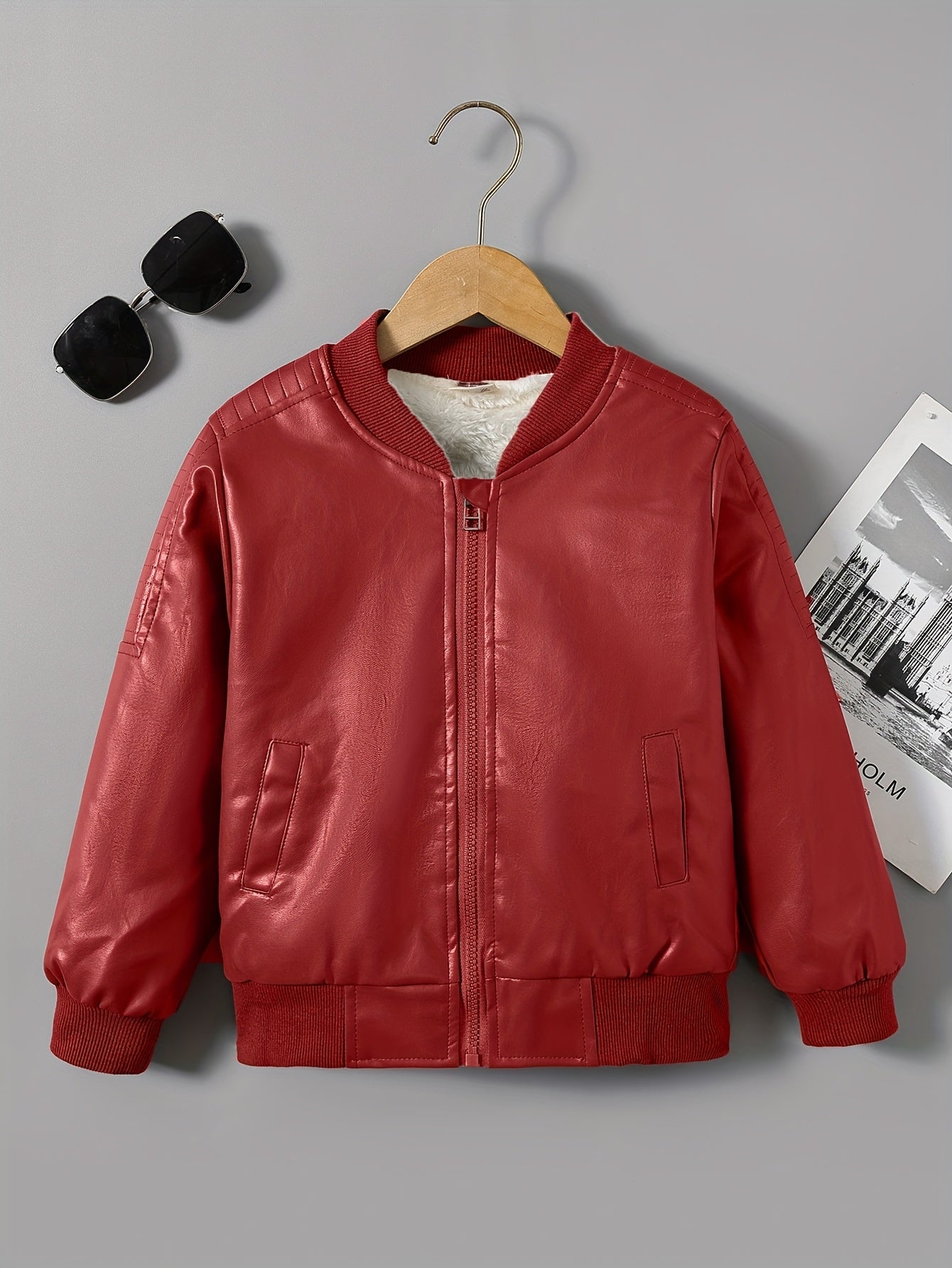 2025 Autumn Winter New Boys' -Lined Zip-Up Jacket