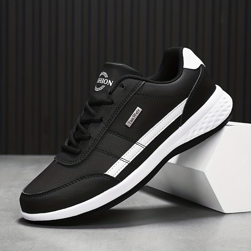 VanWeir Lightweight Men's Shoes • Navy Blue/White • Lace-up Sneakers with MD/TPR Sole • Breathable Fabric Lining for Outdoor, Hiking & Casual Wear