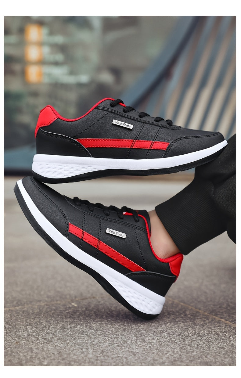 VanWeir Lightweight Men's Shoes • Navy Blue/White • Lace-up Sneakers with MD/TPR Sole • Breathable Fabric Lining for Outdoor, Hiking & Casual Wear