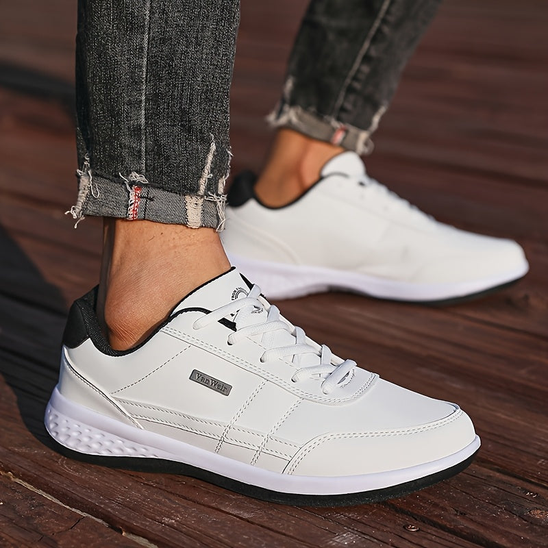 VanWeir Lightweight Men's Shoes • Navy Blue/White • Lace-up Sneakers with MD/TPR Sole • Breathable Fabric Lining for Outdoor, Hiking & Casual Wear