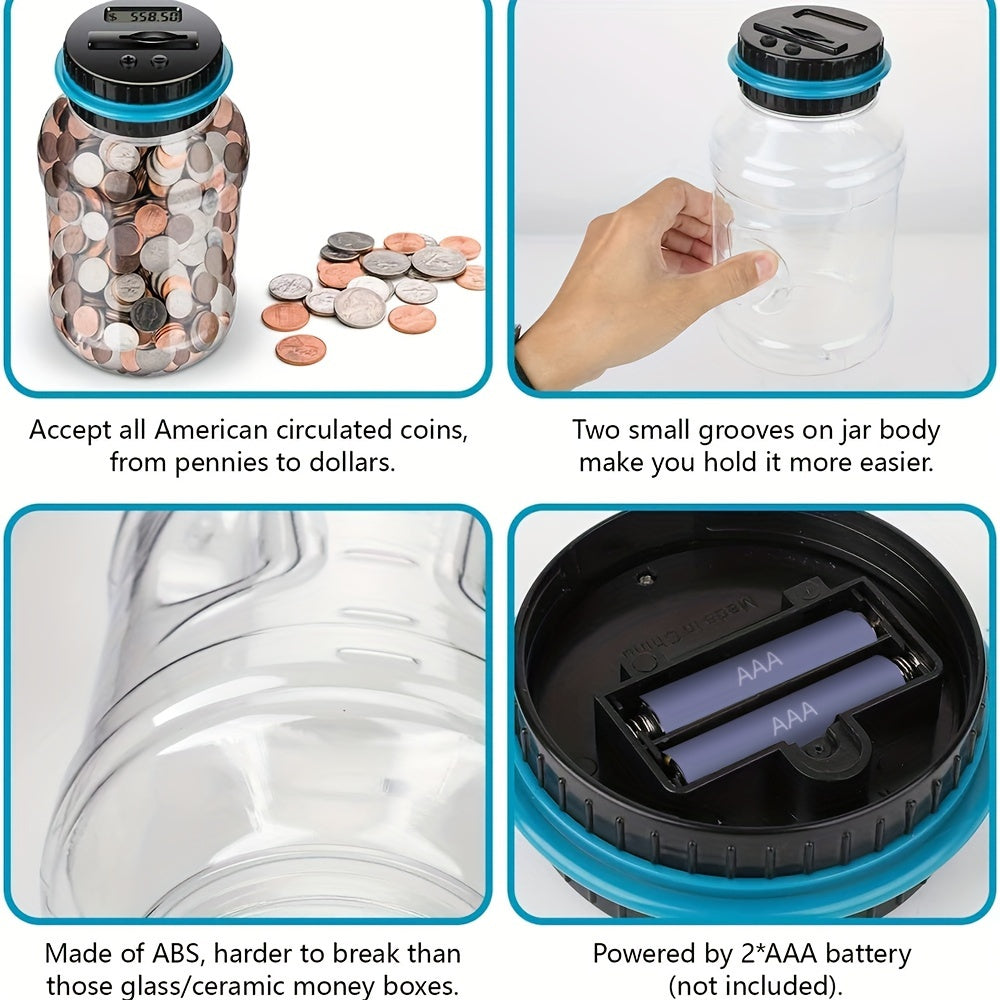 Piggy Bank, Counting Coin Bank, Digital Piggy Bank For Boys Kids, Money Saving Jar, Best Gift For Child, Designed For All US Coins Halloween/Thanksgiving Day/Christmas gift easter gift