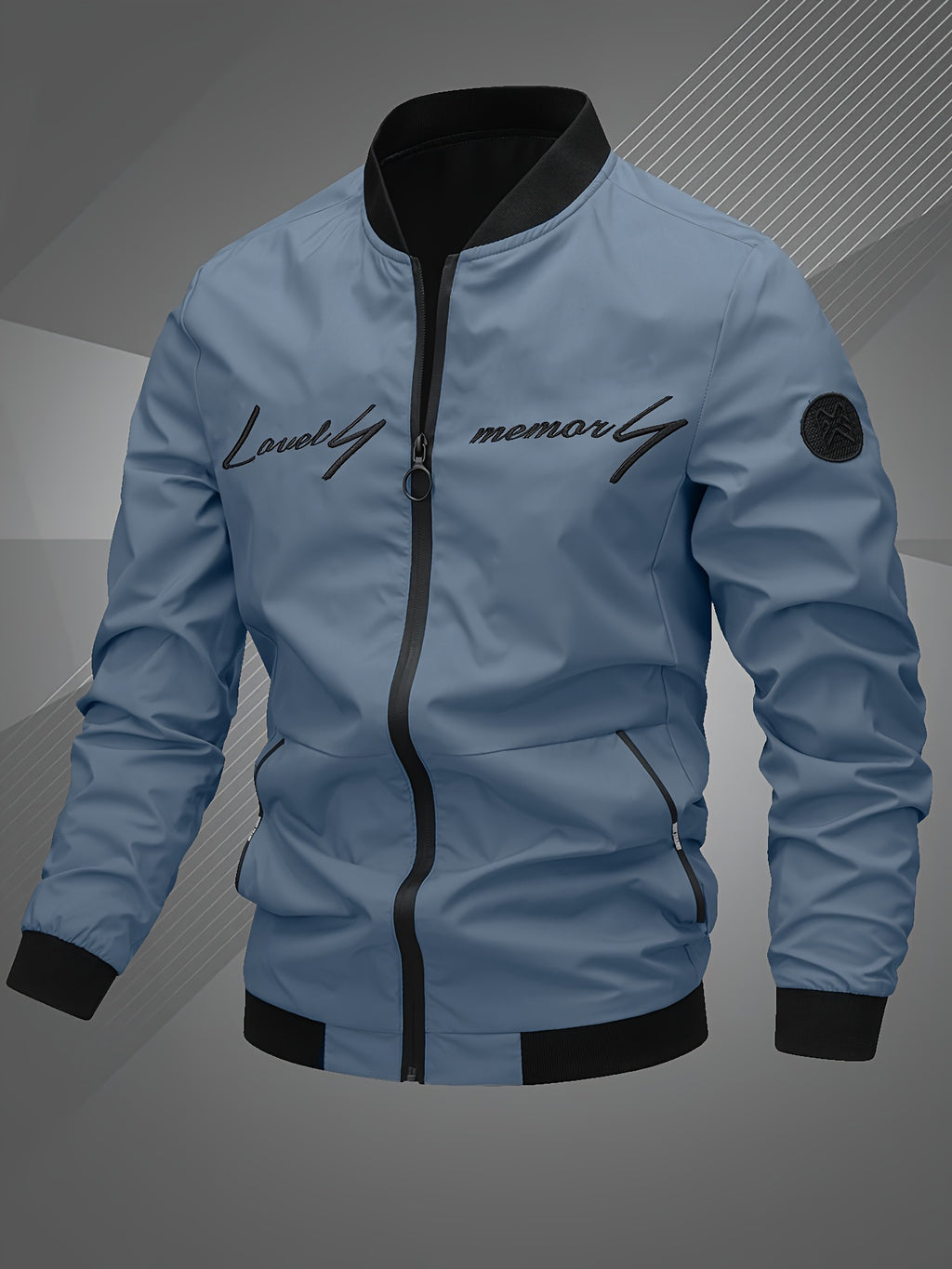 Men'S Letter Embroidered Casual Bomber Jacket, Mens Winter Jackets And Coats, Fridays Items, Mens Gifts Ideas, Gifts for Men, Thermal Wear for Men, Christmas Gifts, Suitable for Everyday Life, Home, Outdoor, Work, And Leisure