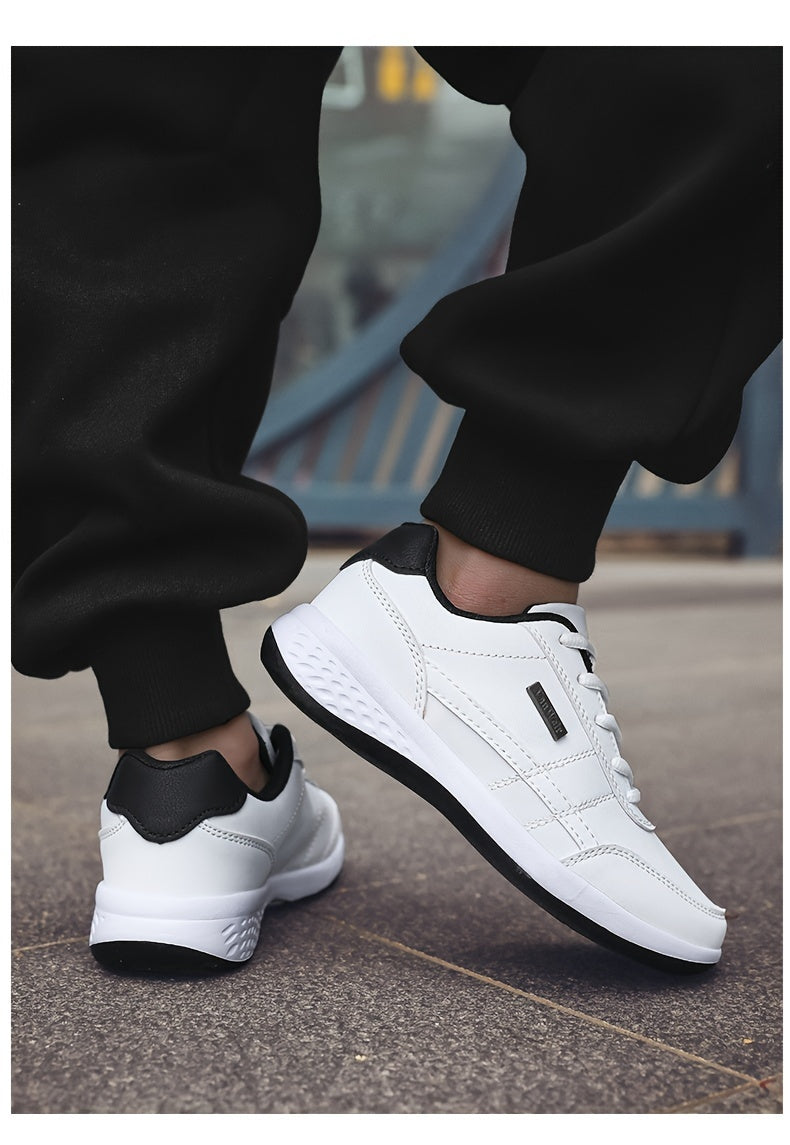 VanWeir Lightweight Men's Shoes • Navy Blue/White • Lace-up Sneakers with MD/TPR Sole • Breathable Fabric Lining for Outdoor, Hiking & Casual Wear