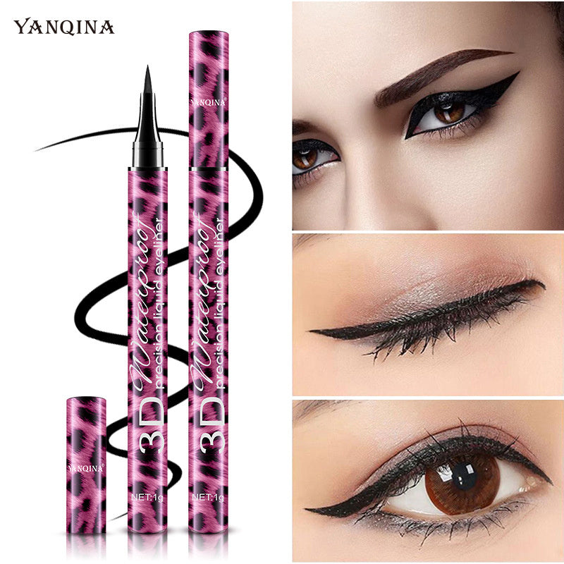 Leopard Makeup Set Black Mascara + Eyeliner Pen Waterproof 4D Fiber Mascaras