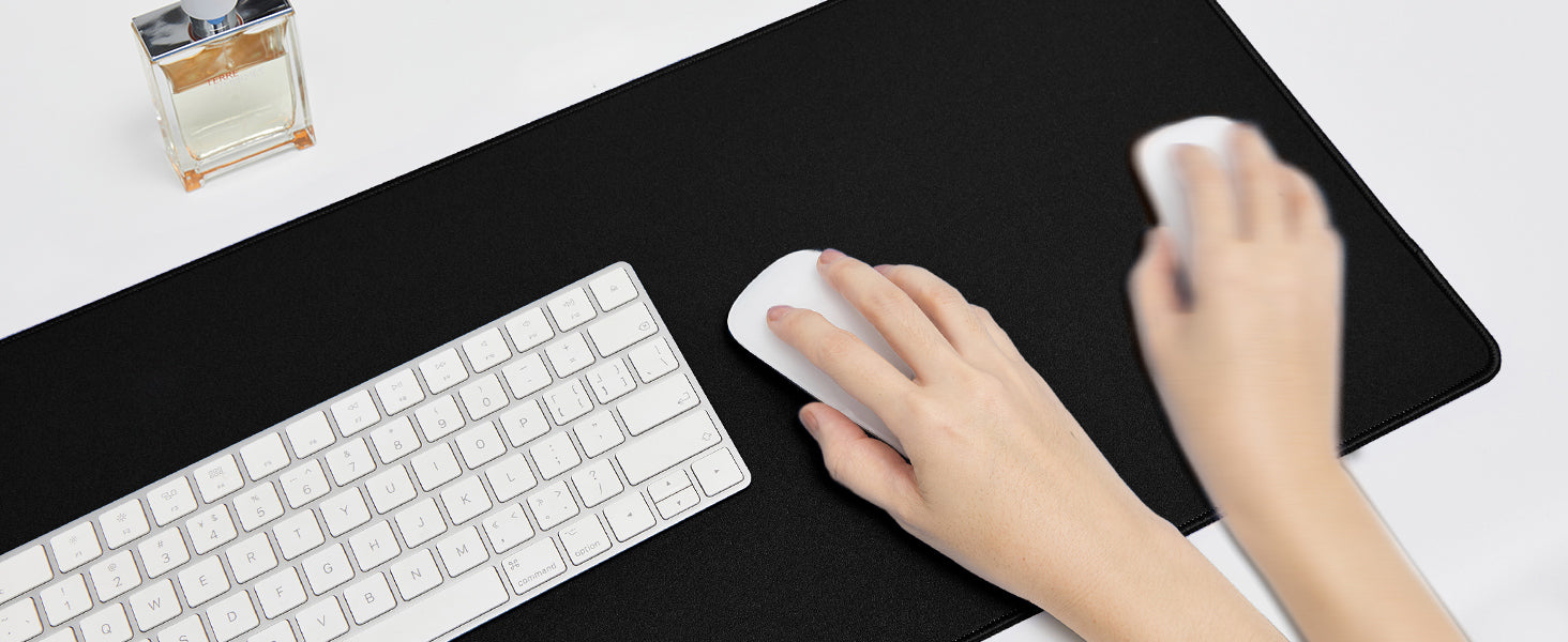 Großes Gaming-Mauspad mit genähten Kanten, rutschfester Gummibasis, großes Computer-Tastatur-Mauspad, Schreibtischunterlage für Home-Office-Gaming