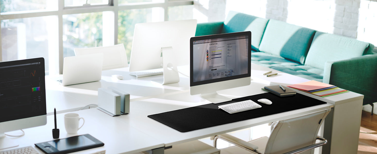 Großes Gaming-Mauspad mit genähten Kanten, rutschfester Gummibasis, großes Computer-Tastatur-Mauspad, Schreibtischunterlage für Home-Office-Gaming