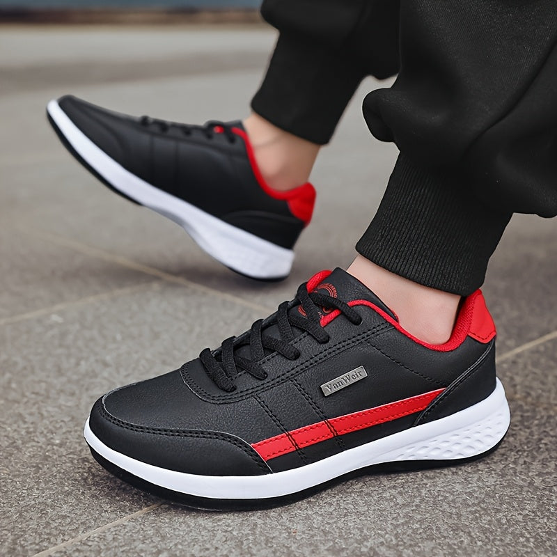 VanWeir Lightweight Men's Shoes • Navy Blue/White • Lace-up Sneakers with MD/TPR Sole • Breathable Fabric Lining for Outdoor, Hiking & Casual Wear