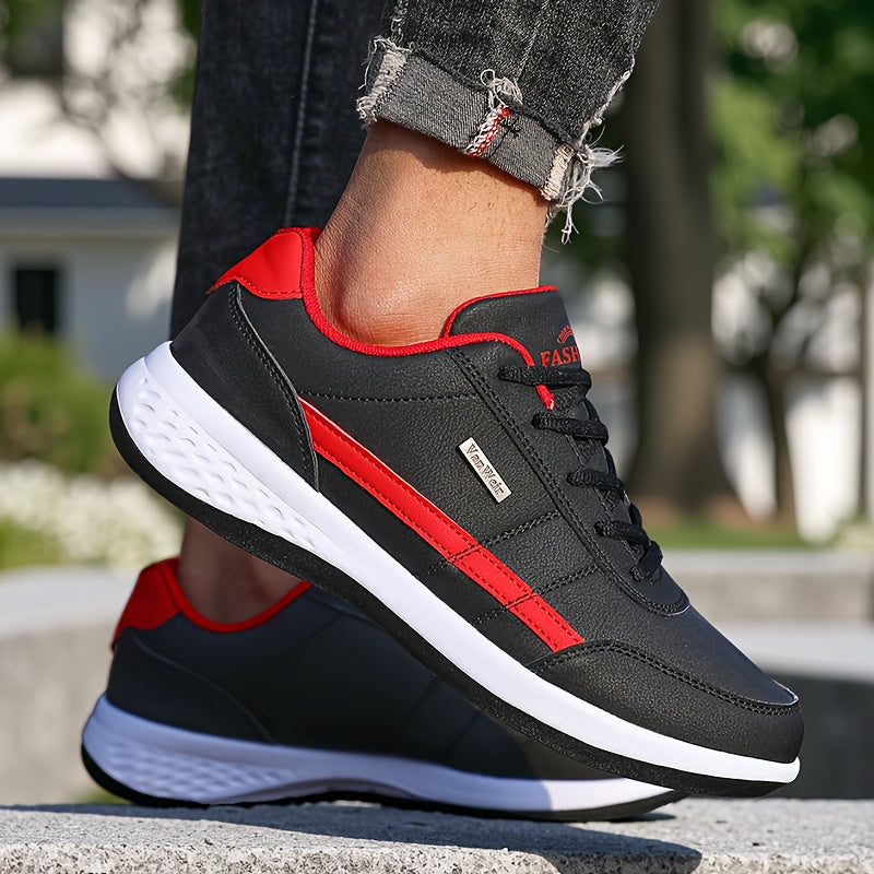 VanWeir Lightweight Men's Shoes • Navy Blue/White • Lace-up Sneakers with MD/TPR Sole • Breathable Fabric Lining for Outdoor, Hiking & Casual Wear