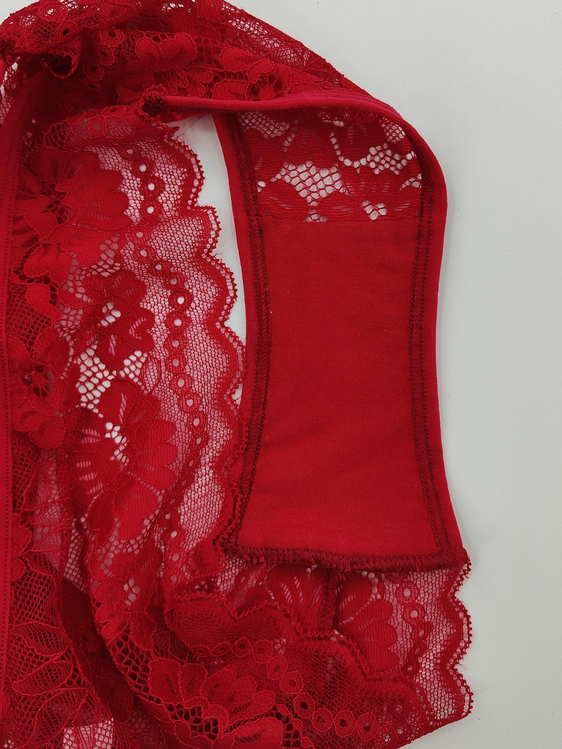 4 Pcs Women's Elegant Sheer Jacquard Lace Bikini Panties, Mid Stretch Low Waist Panties, Women's Lingerie & Underwear