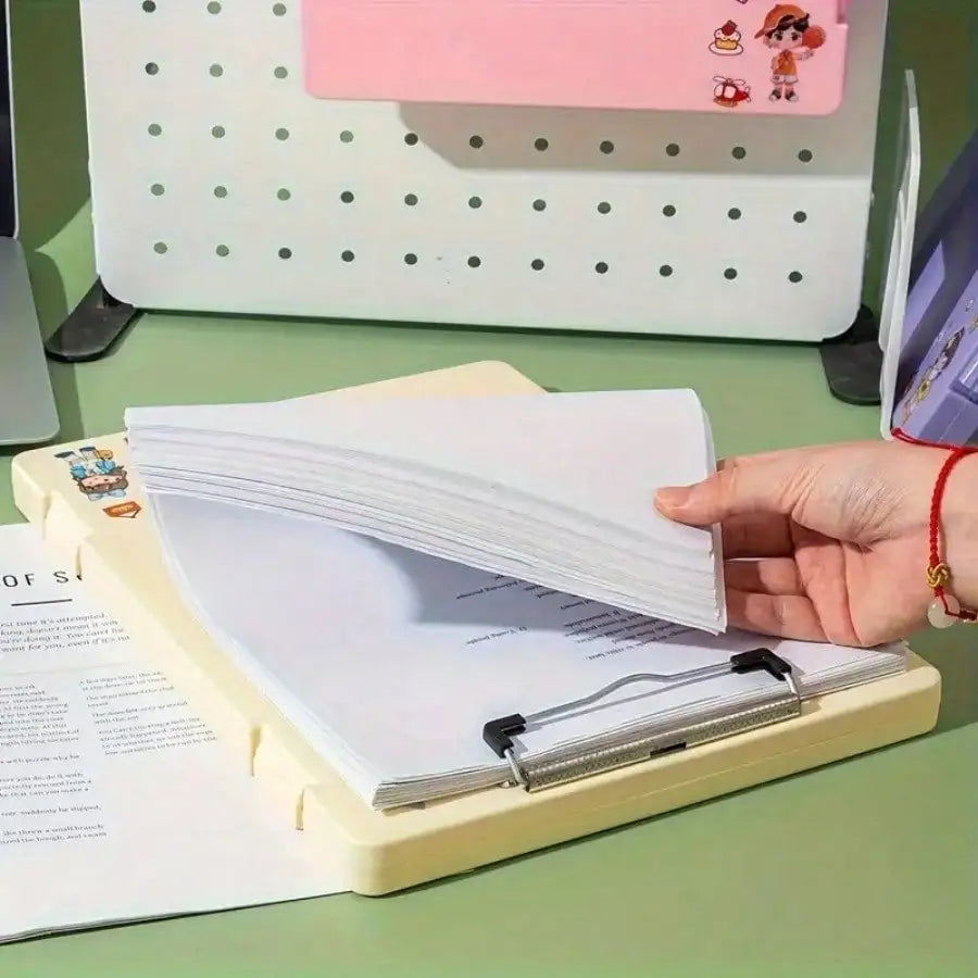 2-teilige farbige Ordner-Aufbewahrungsbox, Testpapier-Aufbewahrungsbox mit seitlicher Öffnung, geeignet für spezifische Aufbewahrung und Organisation von Studenten