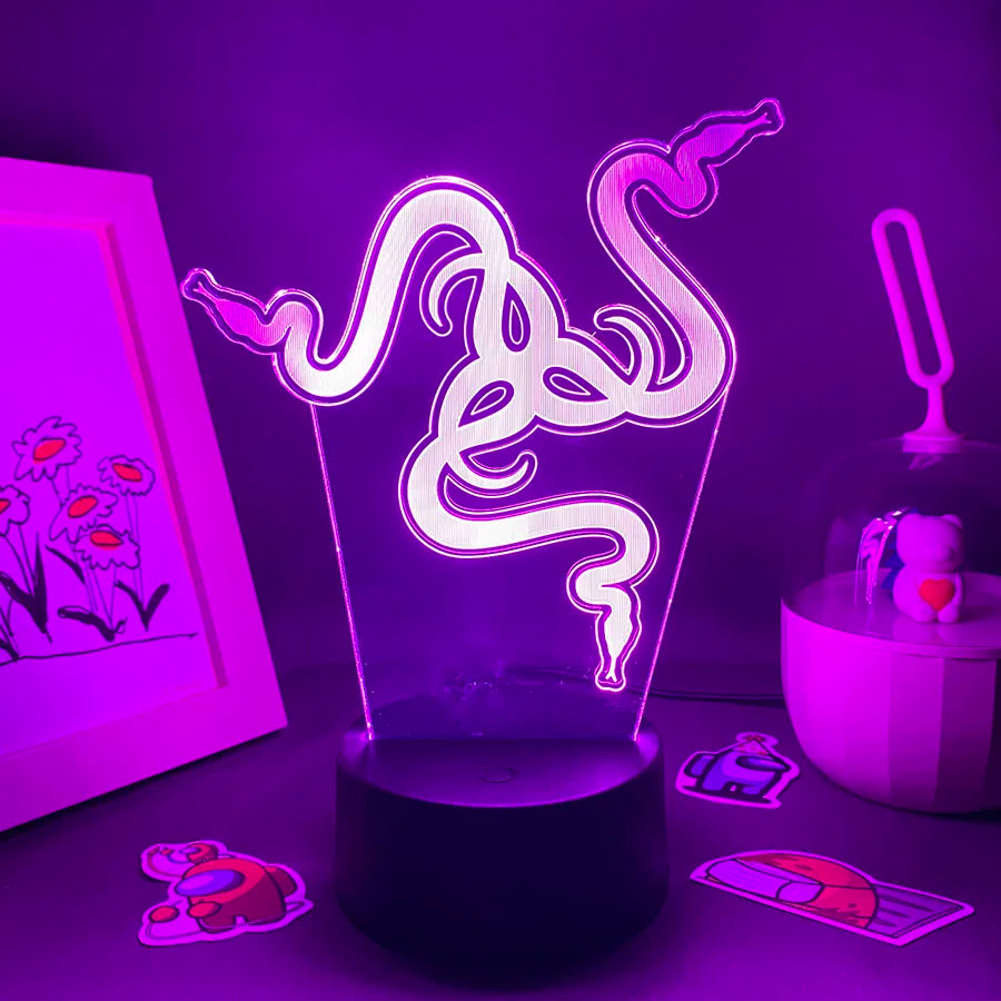 Hot Spiel Razer Logo 3D Led Neon Nachtlicht Geburtstag Spielzeug Geschenk Für Raser Gamer Freund Kid Schlafzimmer Tisch Dekor razer Lava Lampe