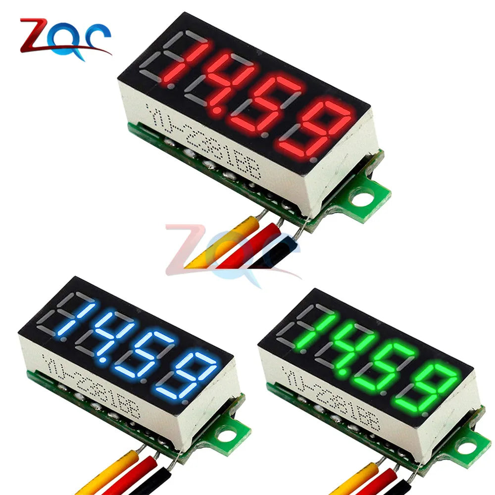 4 Bit 0,36 Zoll Mini Digital Voltmeter 0-100 V DC Volt Spannungsmesser LED Panel Elektrischer Spannungsprüfer Messgerät 3 Drähte 12 V 24 V 48 V