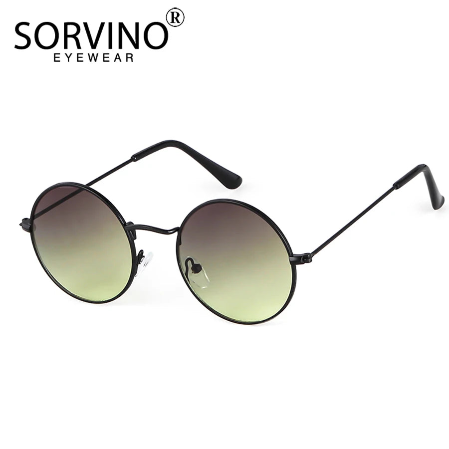 SORVINO Steampunk Runde Sonnenbrille Luxus Marke Designer Männer Frauen Rote Linsen Retro Vintage Kleine Runde Metall Sonnenbrille Shades