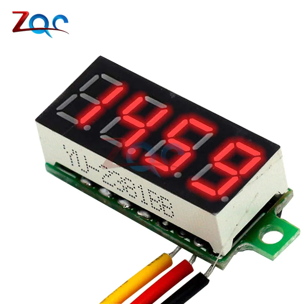 4 Bit 0,36 Zoll Mini Digital Voltmeter 0-100 V DC Volt Spannungsmesser LED Panel Elektrischer Spannungsprüfer Messgerät 3 Drähte 12 V 24 V 48 V