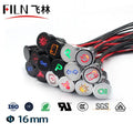 16 mm LED-Metall-Kontrollleuchte, Kontrollleuchte mit Warnsymbol für Auto, Boot, Armaturenbrett, 12 V, 24 V, 110 V, 220 V, rot-grüne Anzeigelampe