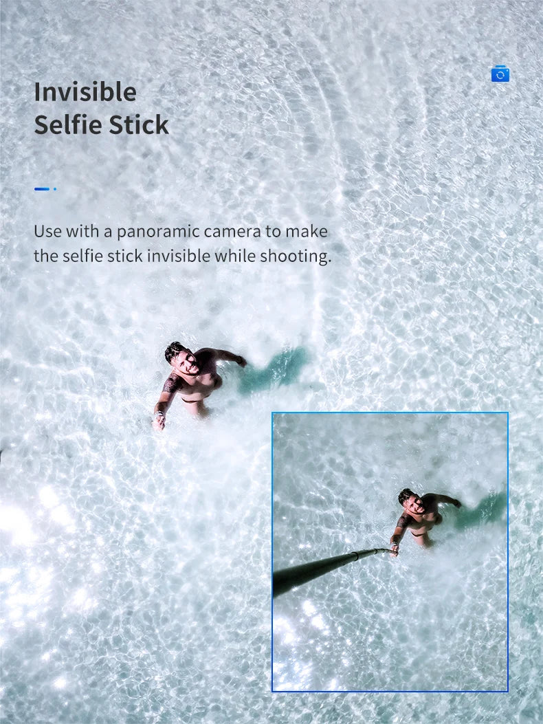 TELESIN 116 cm Kohlefaser Einbeinstativ Selfie Stick ausziehbar mit 1/4 Schraube für GoPro Hero Insta360 Osmo Action Kamera