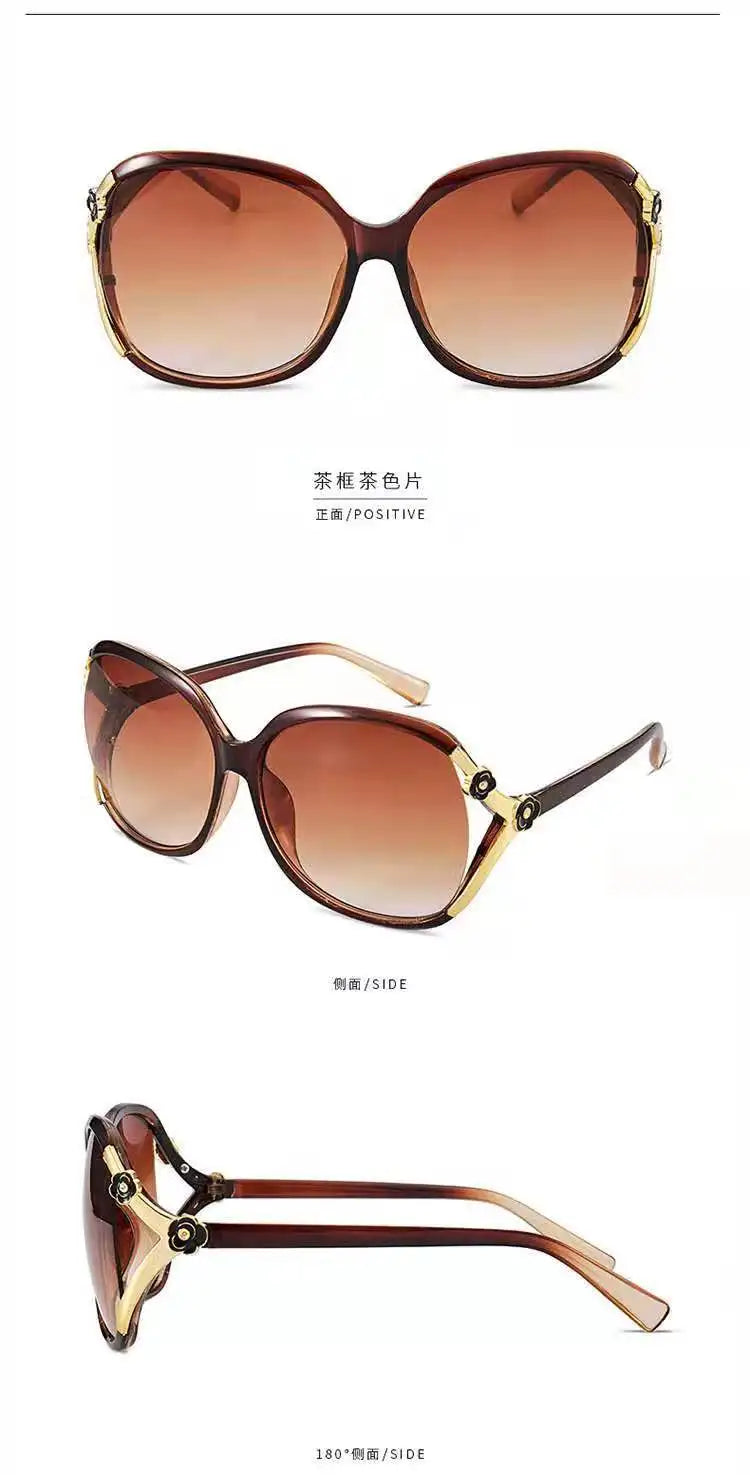 Brille 2021 Sonnenbrille Damenmode großer Rahmen Trend Rose dekorative Brille