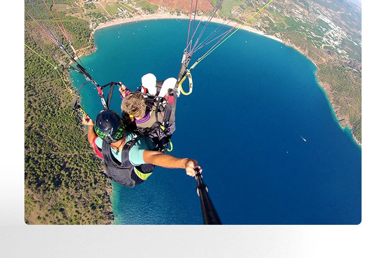 TELESIN 116 cm Kohlefaser Einbeinstativ Selfie Stick ausziehbar mit 1/4 Schraube für GoPro Hero Insta360 Osmo Action Kamera