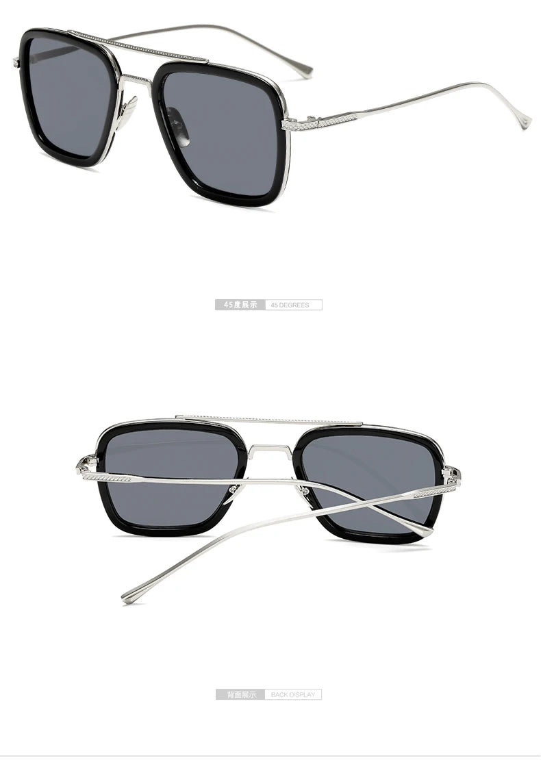 Sph-0,5-0,75-1,0 bis-6 Mode Metall Stil für Frauen Sonnenbrillen Männer quadratische Marke Design Sonnenbrille