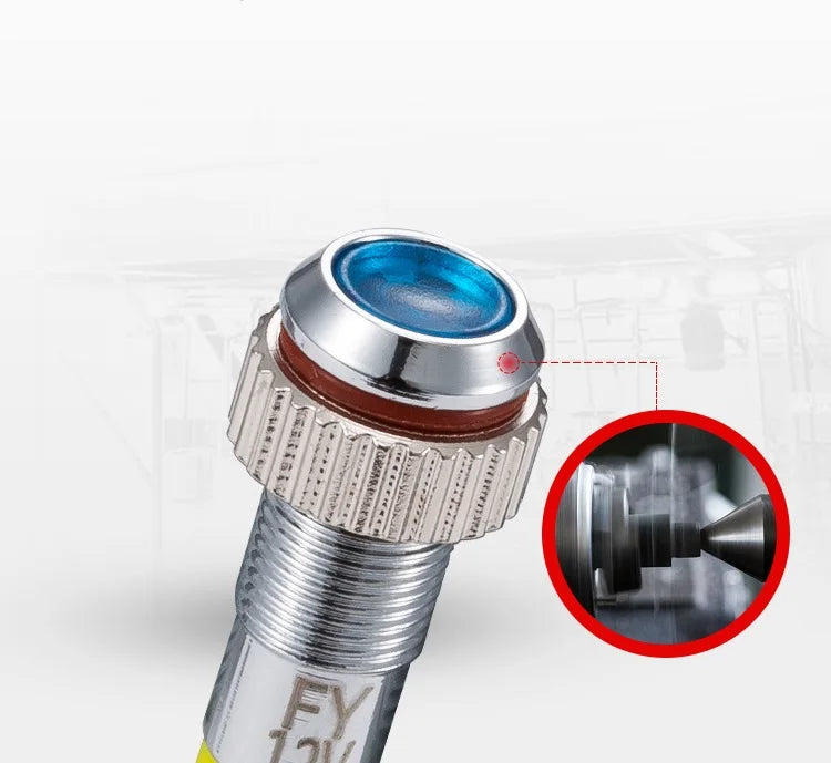 IP62 Wasserdichte einfarbige blinkende LED-Metallwarnanzeigeleuchte 6 mm Pilotsignallampe 3 V 6 V 12 V 24 V 36 V DC mit Draht