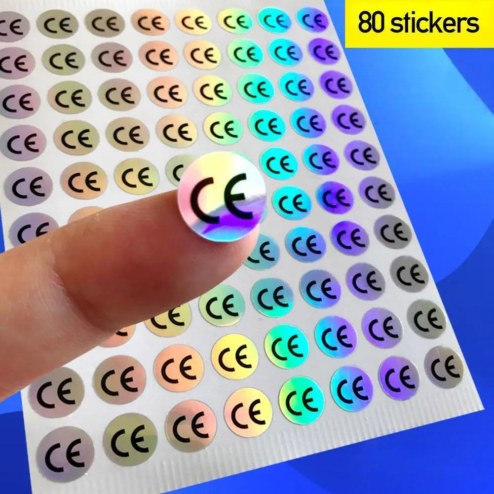 80 aufkleber Hologramm Aufkleber CE Zertifiziert Label Aufkleber Durchmesser 10*10mm Kühlen Gradienten Farben Wasserdicht Für Elektronische