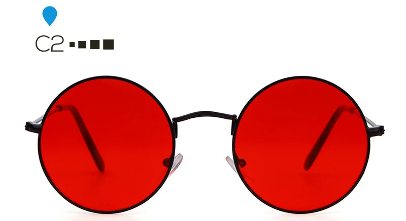 SORVINO Steampunk Runde Sonnenbrille Luxus Marke Designer Männer Frauen Rote Linsen Retro Vintage Kleine Runde Metall Sonnenbrille Shades