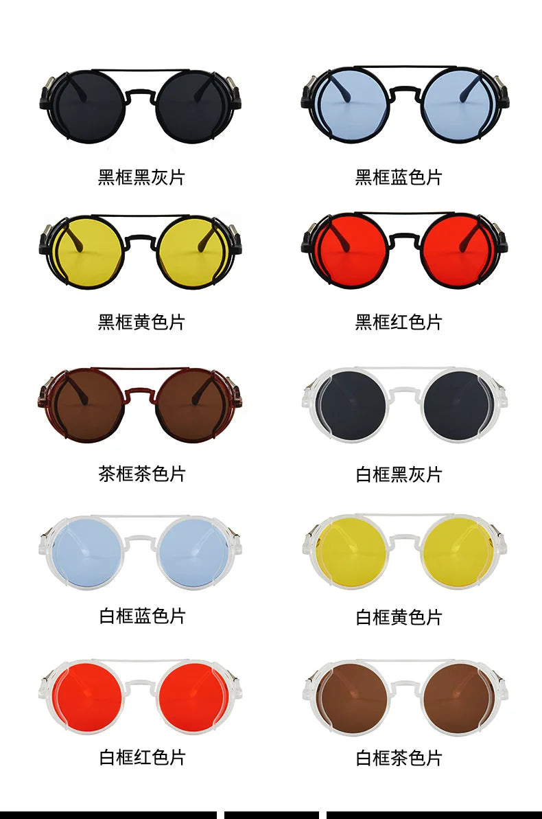 Klassische Gothic Steampunk Sonnenbrille Luxus Marke Designer Hochwertige Männer und Frauen Retro Runde PC Rahmen Sonnenbrille
