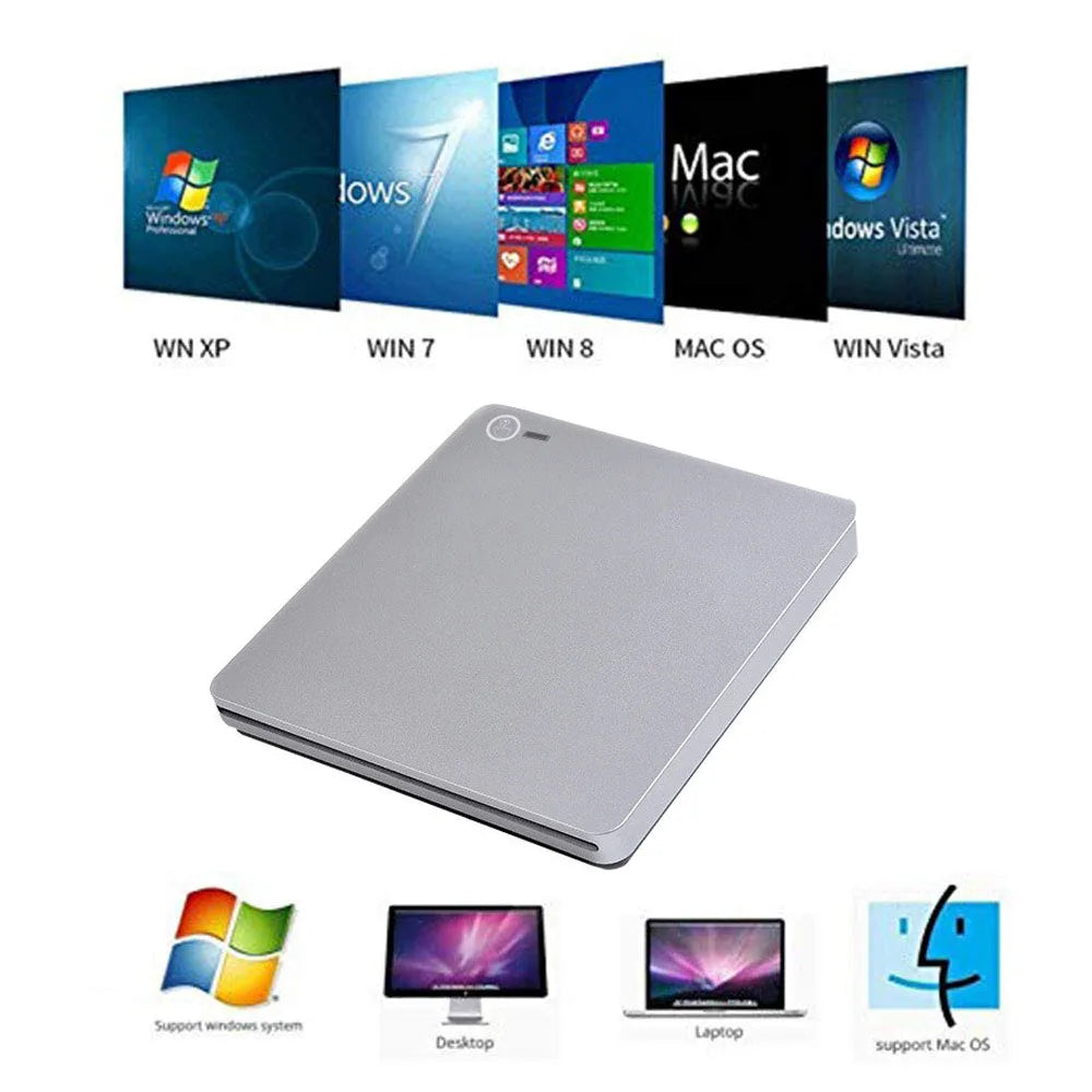 USB3.0&Typ C Externes optisches Blu-ray-Laufwerk Bluray-Brenner Touch Pop-up-Sauger Typ DVD-RW CD BD-RE Schreib-Kombi-Recorder