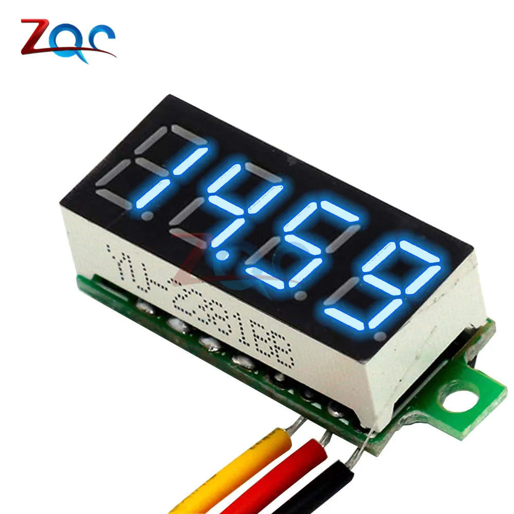 4 Bit 0,36 Zoll Mini Digital Voltmeter 0-100 V DC Volt Spannungsmesser LED Panel Elektrischer Spannungsprüfer Messgerät 3 Drähte 12 V 24 V 48 V