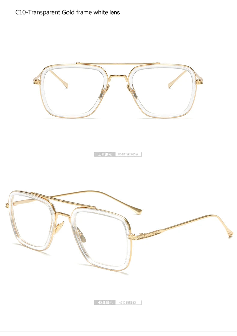Sph-0,5-0,75-1,0 bis-6 Mode Metall Stil für Frauen Sonnenbrillen Männer quadratische Marke Design Sonnenbrille