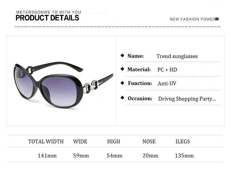 Klassische hochwertige quadratische Sonnenbrille weibliche Markendesigner Retro Luftfahrt weibliche Damen Sonnenbrille weibliche Oculos