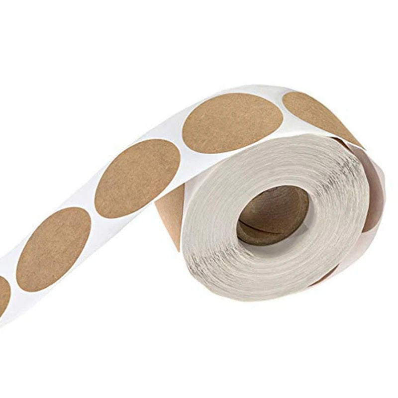 500 teile/rolle 1 zoll Kraft Papier Aufkleber Runde Leere Etiketten Für Handgemachte Geschenk Tag Papier DIY Umschlag Abdichtung Aufkleber schreibwaren