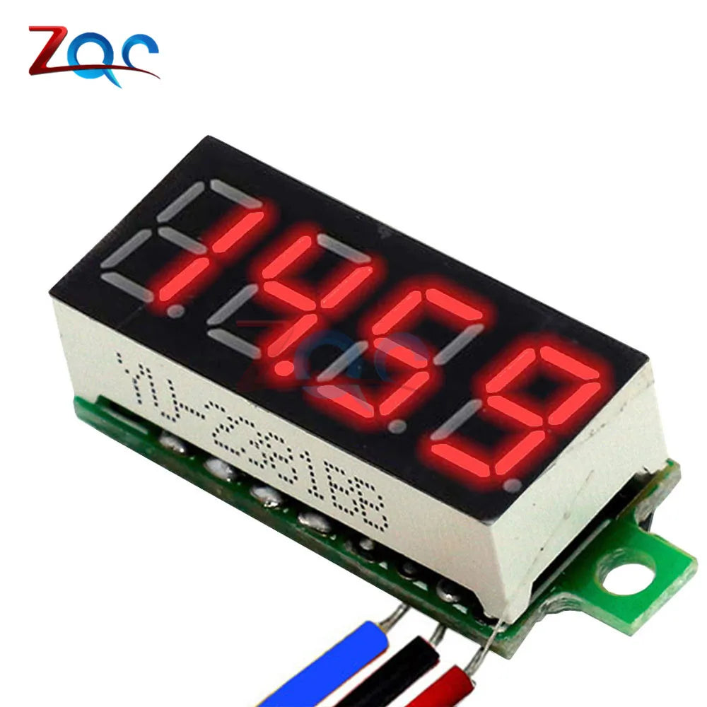 4 Bit 0,36 Zoll Mini Digital Voltmeter 0-100 V DC Volt Spannungsmesser LED Panel Elektrischer Spannungsprüfer Messgerät 3 Drähte 12 V 24 V 48 V