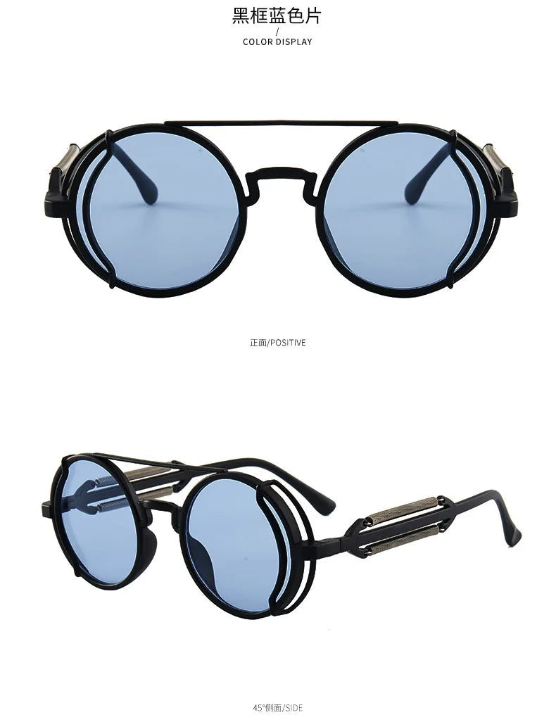 Klassische Gothic Steampunk Sonnenbrille Luxus Marke Designer Hochwertige Männer und Frauen Retro Runde PC Rahmen Sonnenbrille