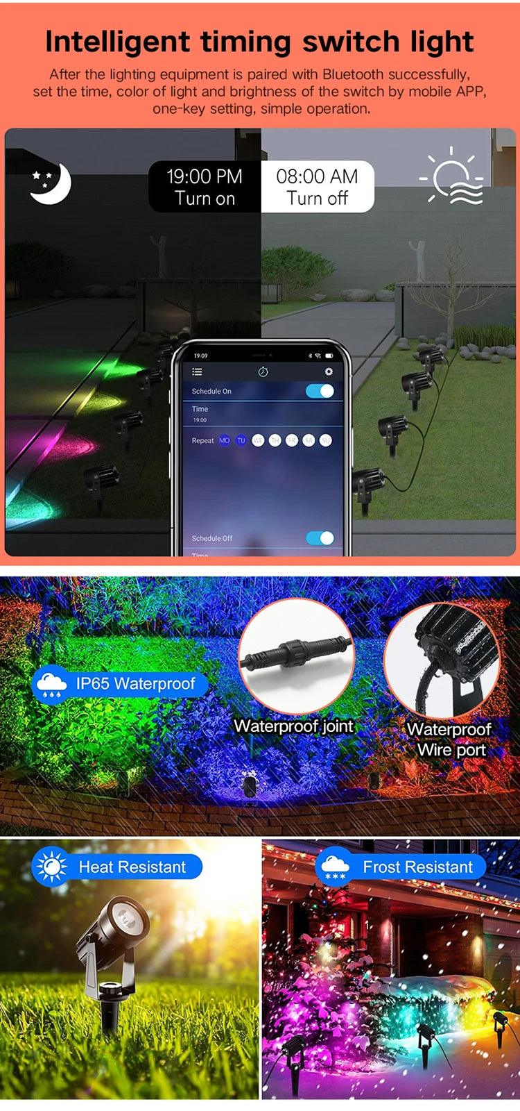 2/4/6/8PCS RGB Smart App LED Garten Lichter Mini Spike Boden Spot Dekorative Garten Beleuchtung