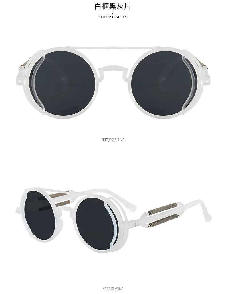 Klassische Gothic Steampunk Sonnenbrille Luxus Marke Designer Hochwertige Männer und Frauen Retro Runde PC Rahmen Sonnenbrille