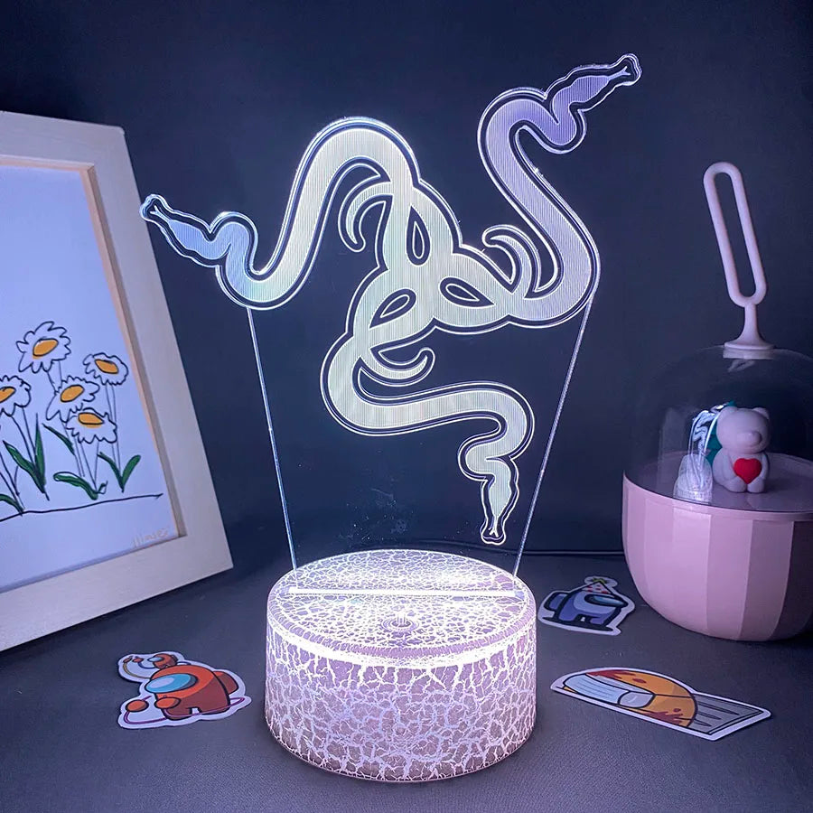 Hot Spiel Razer Logo 3D Led Neon Nachtlicht Geburtstag Spielzeug Geschenk Für Raser Gamer Freund Kid Schlafzimmer Tisch Dekor razer Lava Lampe