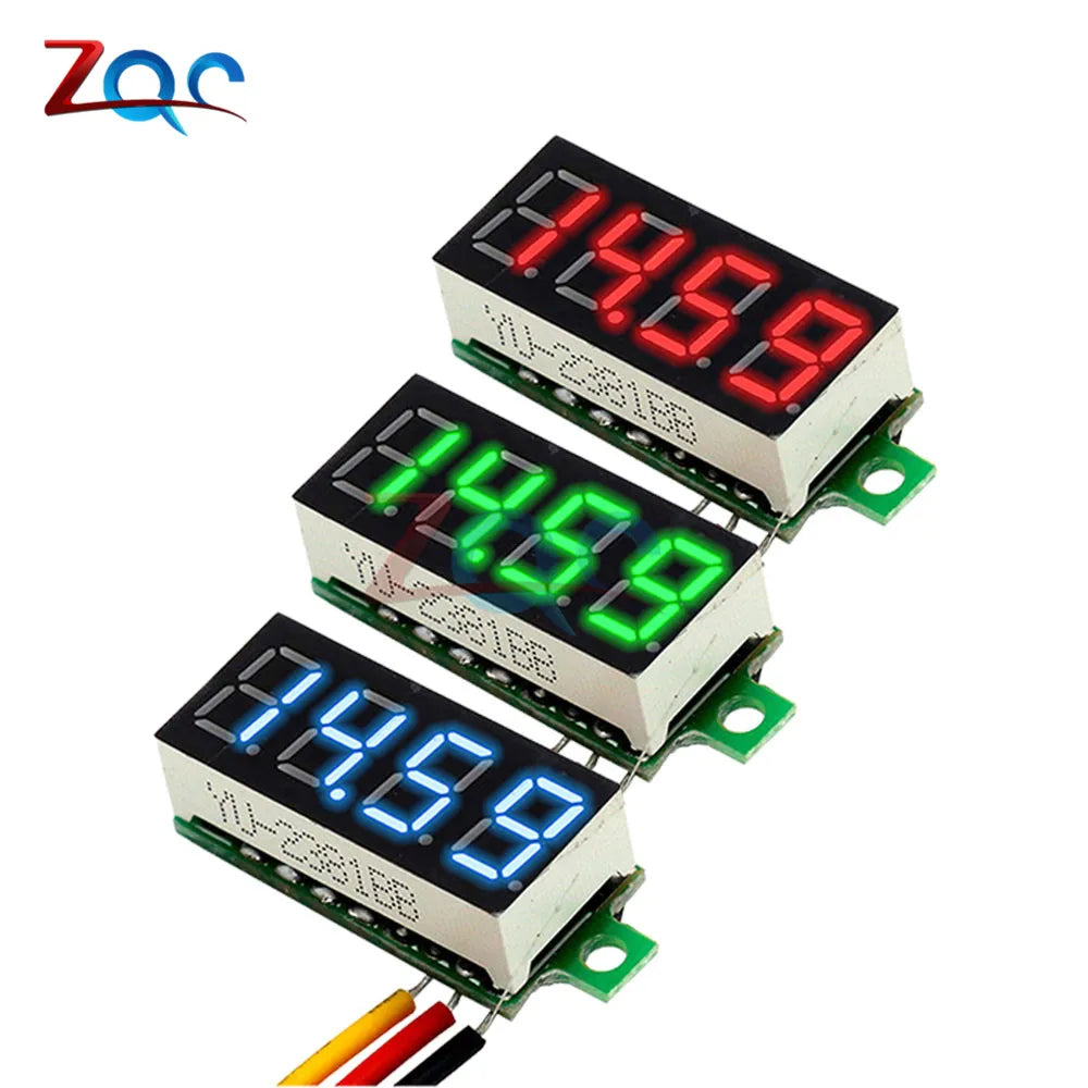 4 Bit 0,36 Zoll Mini Digital Voltmeter 0-100 V DC Volt Spannungsmesser LED Panel Elektrischer Spannungsprüfer Messgerät 3 Drähte 12 V 24 V 48 V