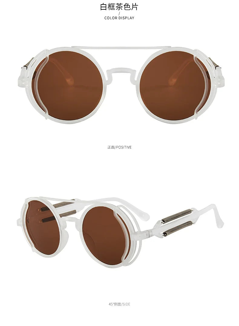 Klassische Gothic Steampunk Sonnenbrille Luxus Marke Designer Hochwertige Männer und Frauen Retro Runde PC Rahmen Sonnenbrille