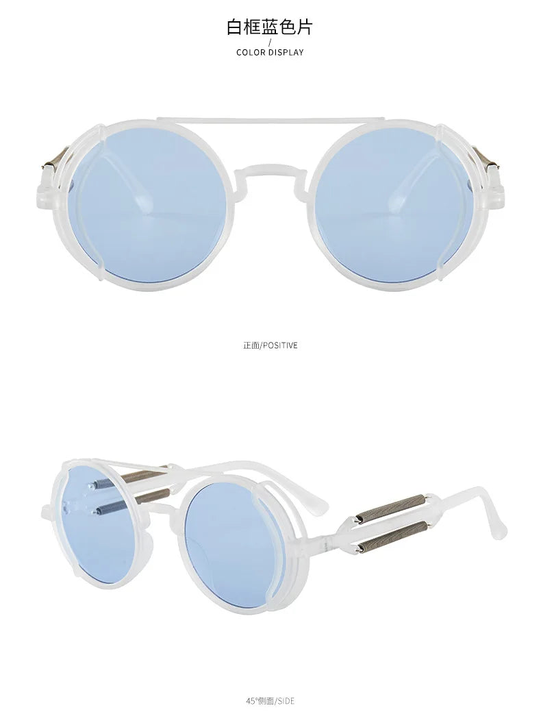 Klassische Gothic Steampunk Sonnenbrille Luxus Marke Designer Hochwertige Männer und Frauen Retro Runde PC Rahmen Sonnenbrille