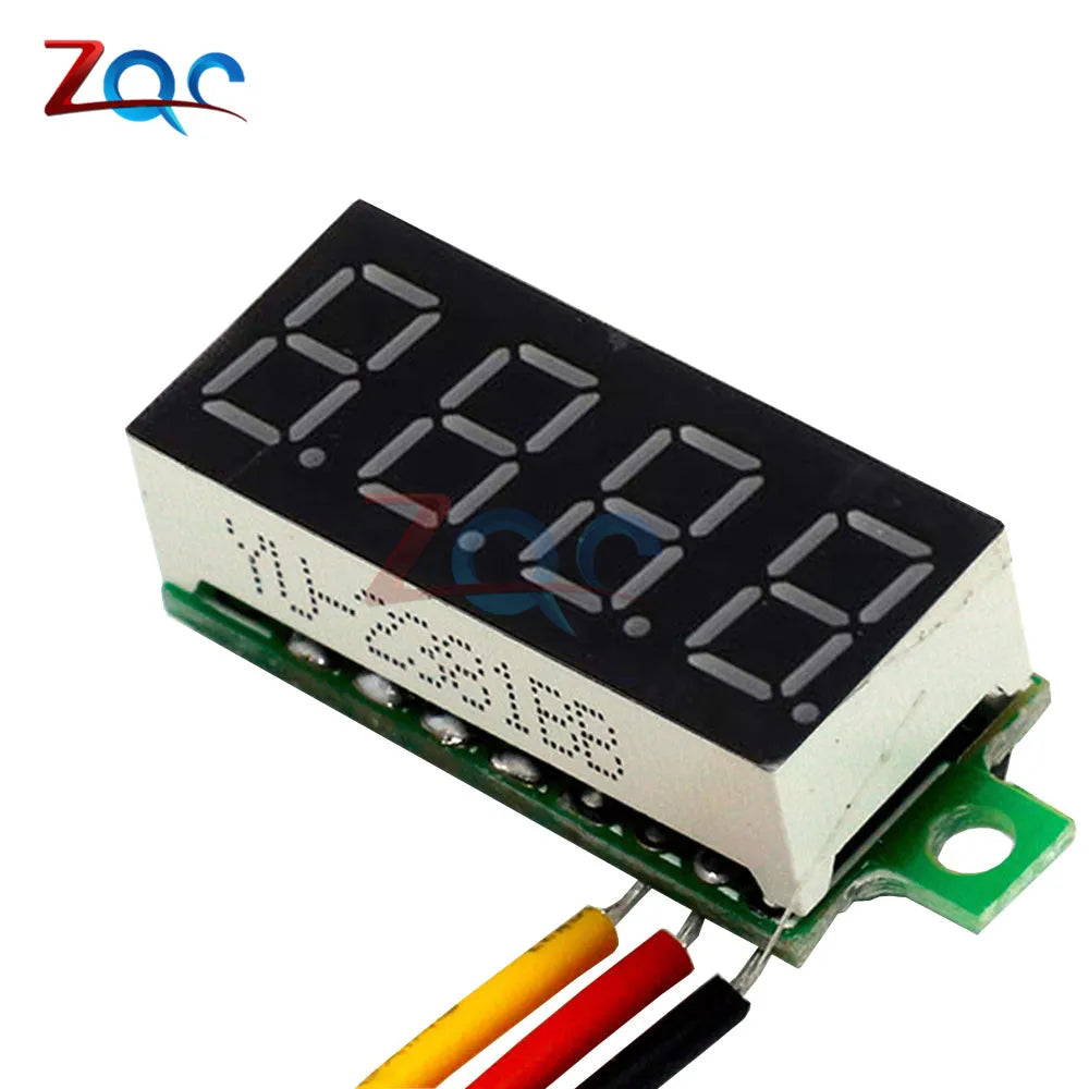 4 Bit 0,36 Zoll Mini Digital Voltmeter 0-100 V DC Volt Spannungsmesser LED Panel Elektrischer Spannungsprüfer Messgerät 3 Drähte 12 V 24 V 48 V
