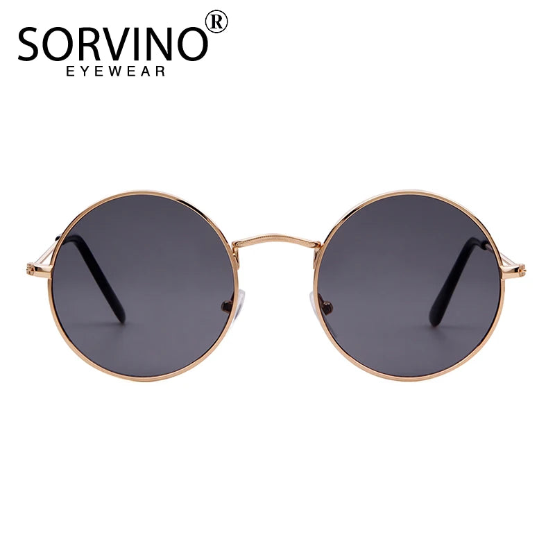 SORVINO Steampunk Runde Sonnenbrille Luxus Marke Designer Männer Frauen Rote Linsen Retro Vintage Kleine Runde Metall Sonnenbrille Shades