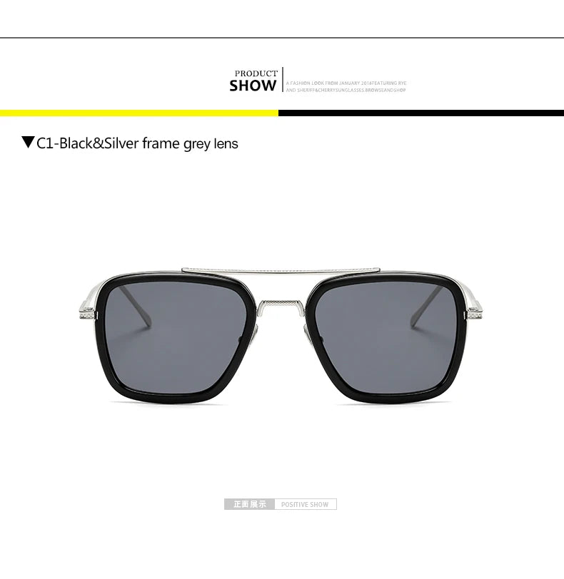 Sph-0,5-0,75-1,0 bis-6 Mode Metall Stil für Frauen Sonnenbrillen Männer quadratische Marke Design Sonnenbrille