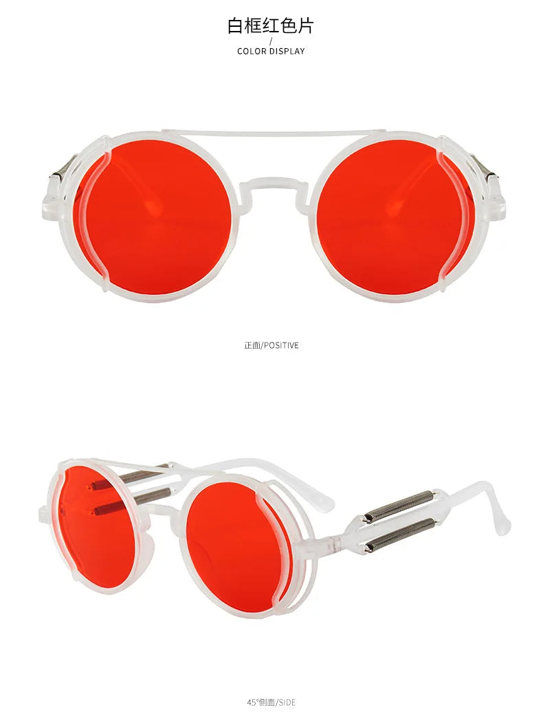 Klassische Gothic Steampunk Sonnenbrille Luxus Marke Designer Hochwertige Männer und Frauen Retro Runde PC Rahmen Sonnenbrille