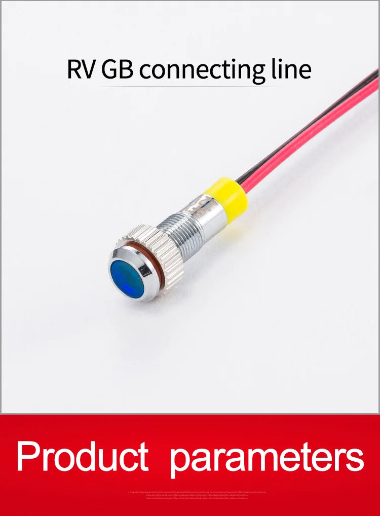 IP62 Wasserdichte einfarbige blinkende LED-Metallwarnanzeigeleuchte 6 mm Pilotsignallampe 3 V 6 V 12 V 24 V 36 V DC mit Draht