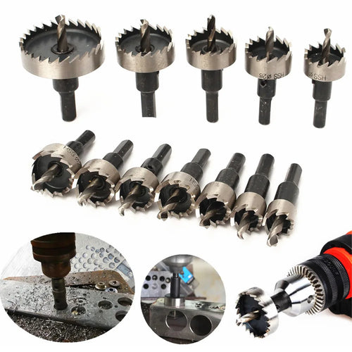 12 Stück! 15–50 mm HSS-Bohrer-Set, Lochsäge, Lochsäge, Bohrset, Handwerkzeug für Holz, Edelstahl, Metalllegierung, Schneiden