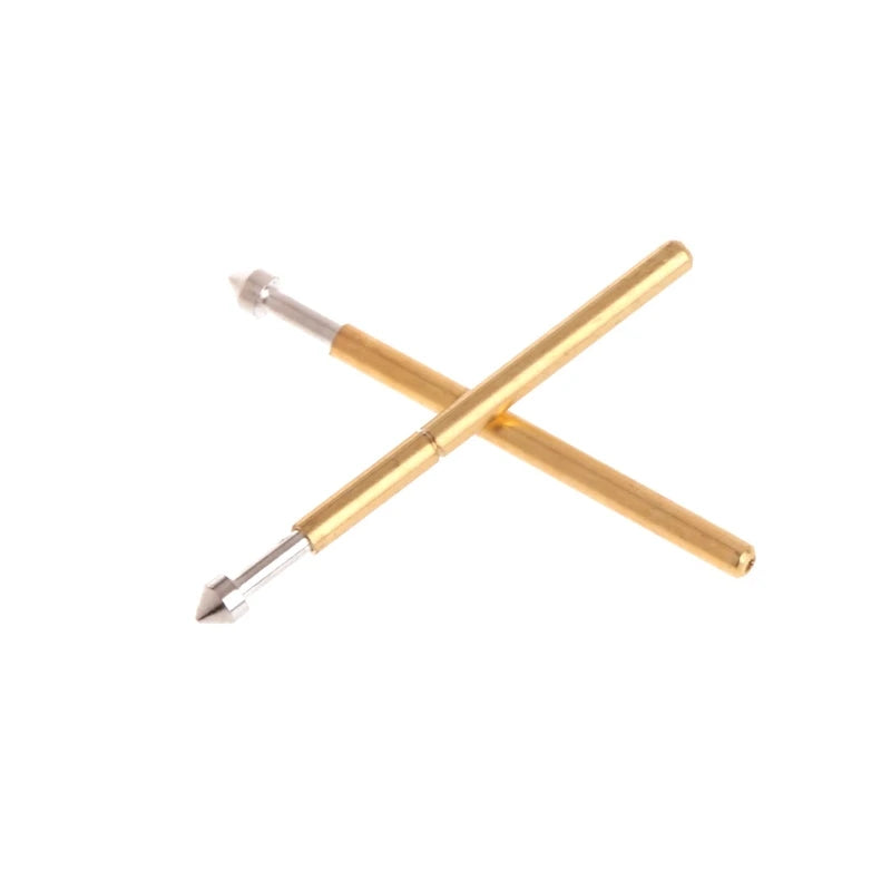 OOTDTY 100 stücke Vergoldet Federmessspitze Pogo-pin 1,3mm Konische Kopf 1,0mm Fingerhut Für Elektrowerkzeug P75-E2