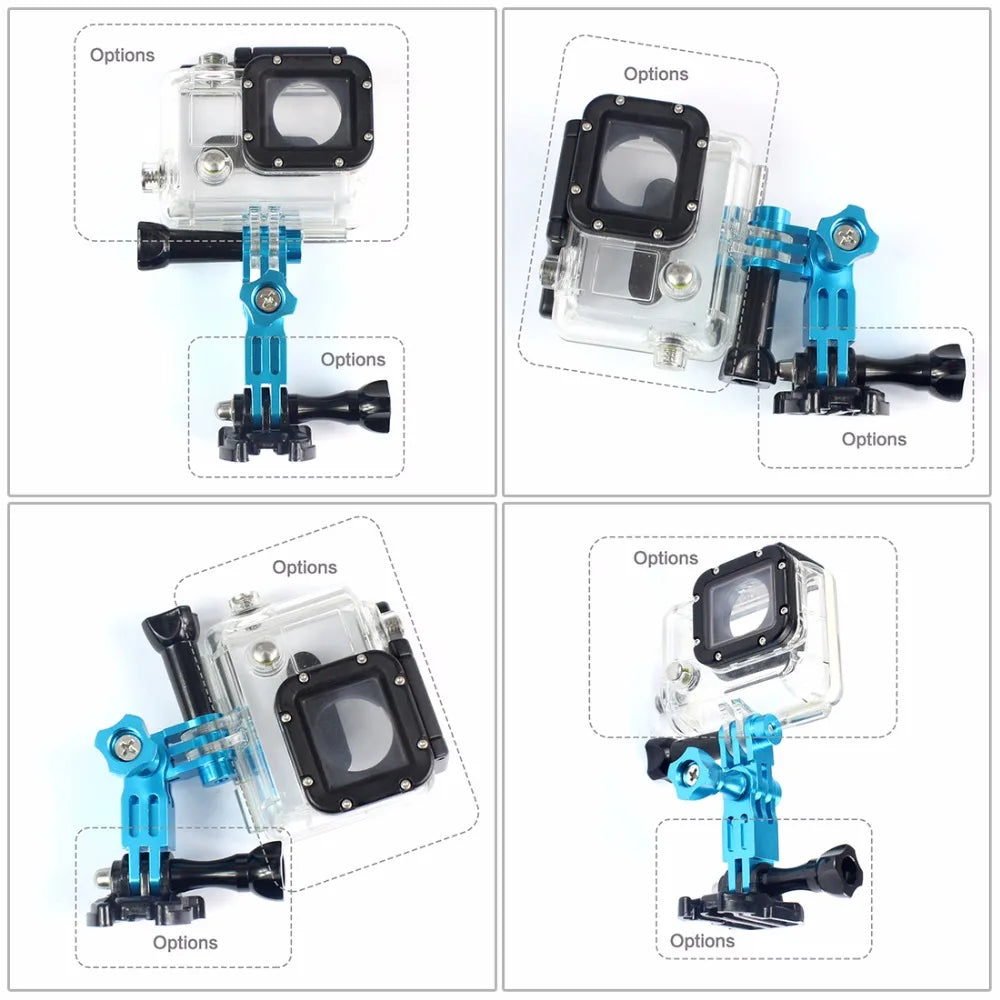 CNC-Aluminium-Drei-Wege-Schwenkarm-Montageadapter für GOPRO Hero 13 12 11 10 Session Yi SJcam EKEN Sony DJI Action Kamerastativ