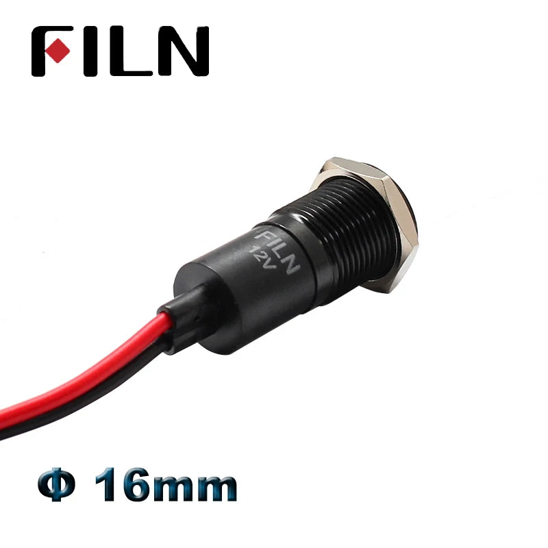 16 mm LED-Metall-Kontrollleuchte, Kontrollleuchte mit Warnsymbol für Auto, Boot, Armaturenbrett, 12 V, 24 V, 110 V, 220 V, rot-grüne Anzeigelampe
