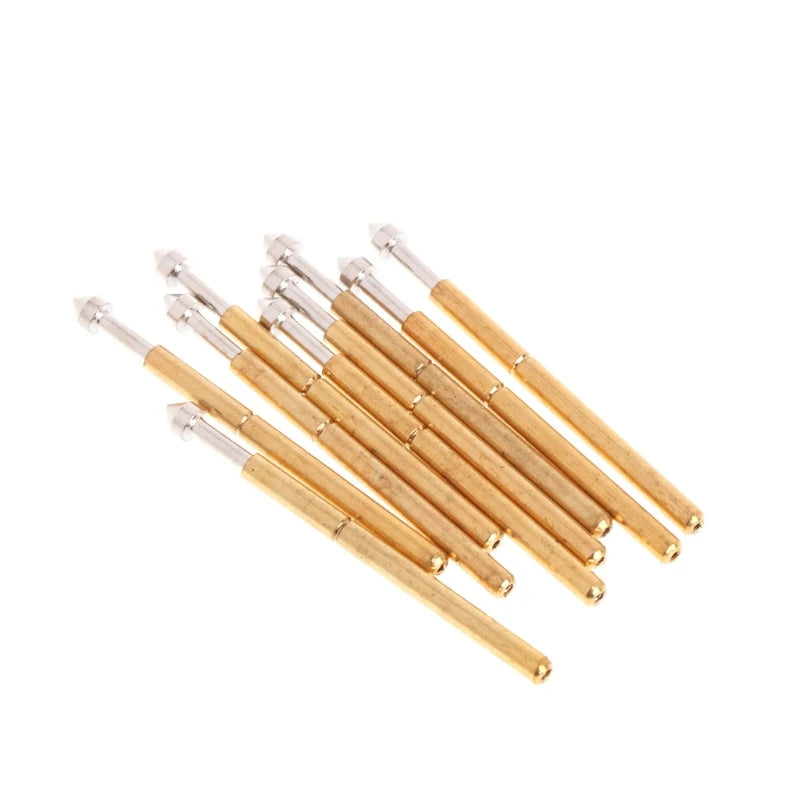 OOTDTY 100 stücke Vergoldet Federmessspitze Pogo-pin 1,3mm Konische Kopf 1,0mm Fingerhut Für Elektrowerkzeug P75-E2